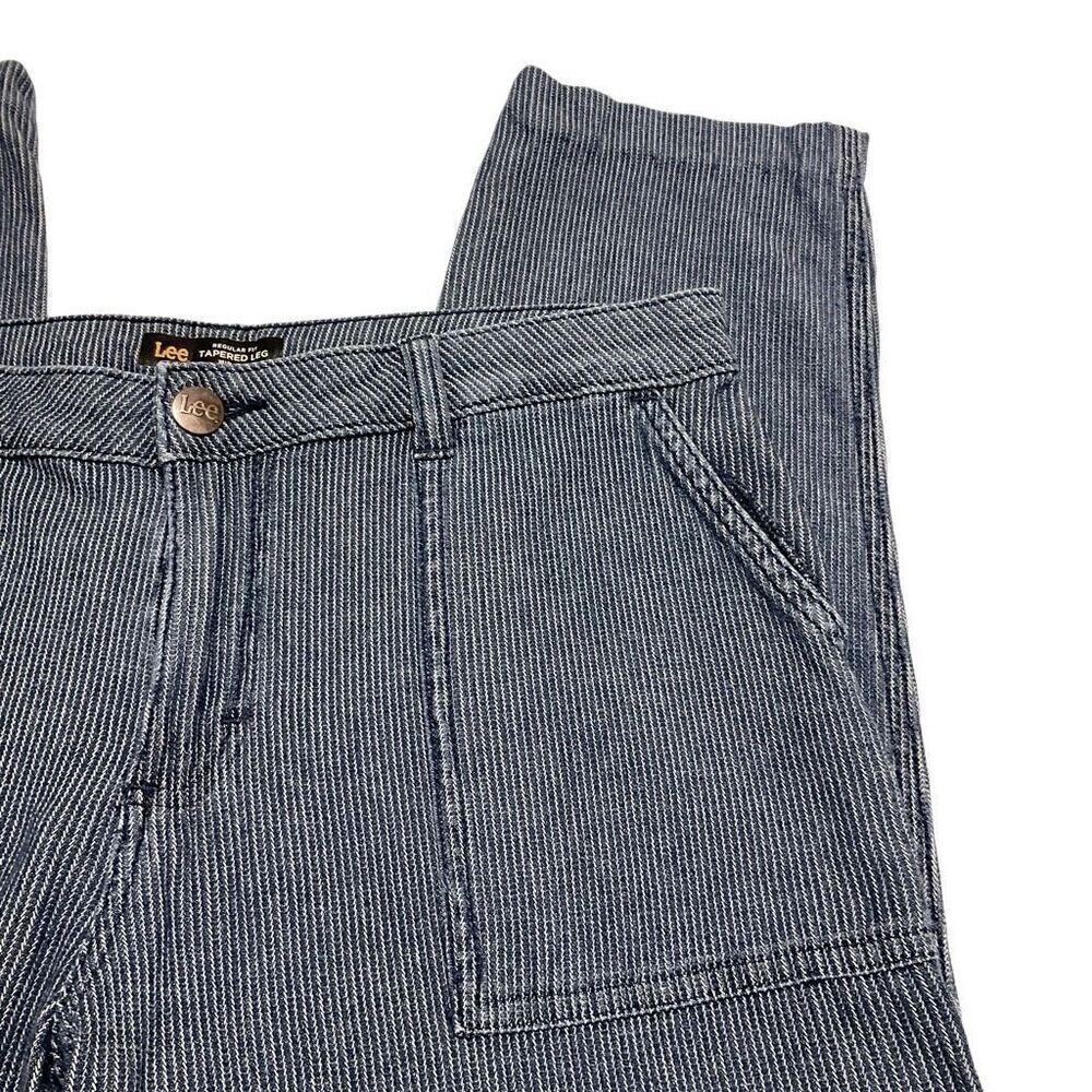 LEE Regular Fit Tapered Leg Pin Stripe Patch Pocket Jeans! 33”. Retro - Picture 10 of 11